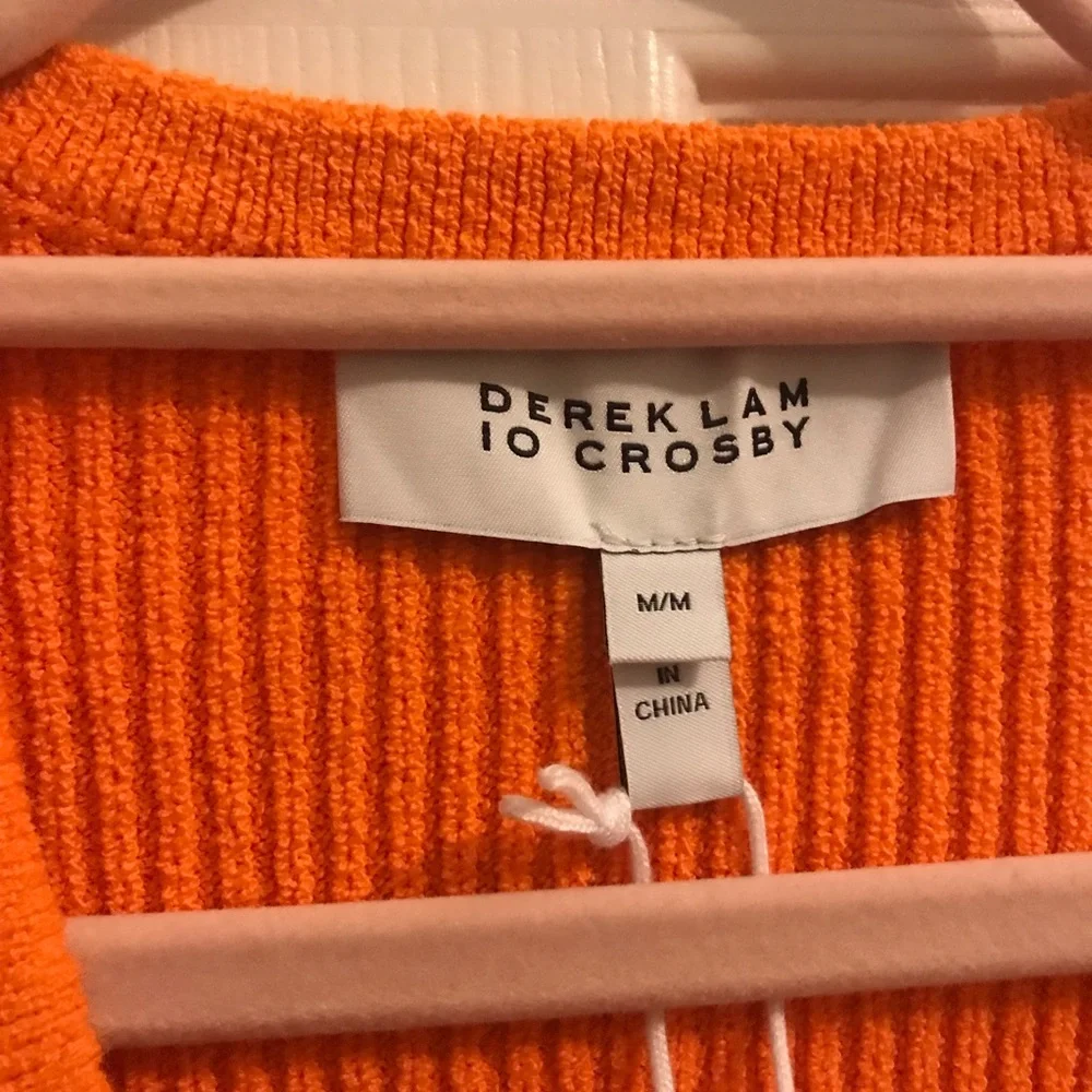 NWT 10 Crosby Derek Lam Orange Layered Cardigan Sweater Top - Picture 6 of 8
